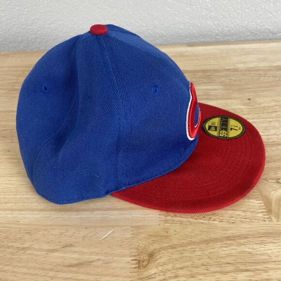 New Era Chicago Cubs 59FIFTY C Red Bill Blue Cap Fitted Men’s Size: 7 1/4 Hat - Picture 3 of 8